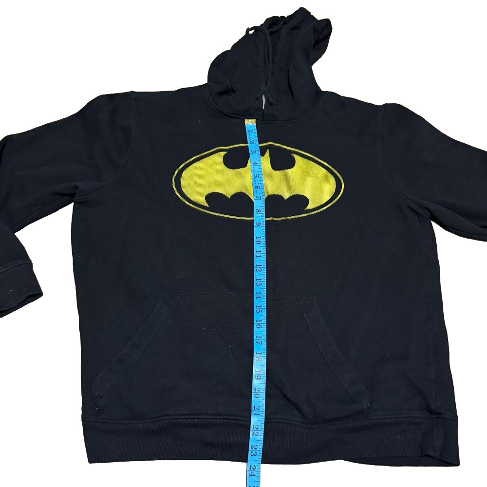 DC Batman Hoodie Black Yellow Cotton Polyester Pullover Men Size XL - Picture 11 of 11